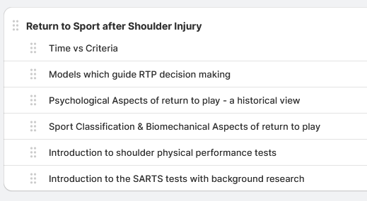 Return to Sport after Shoulder Injury: An Introduction